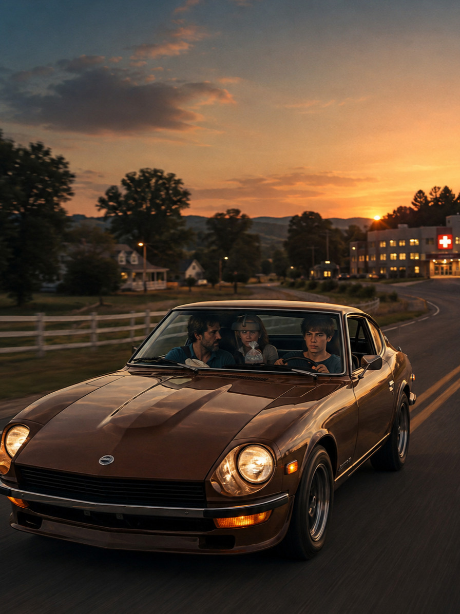 Three Towns in a 240Z artwork