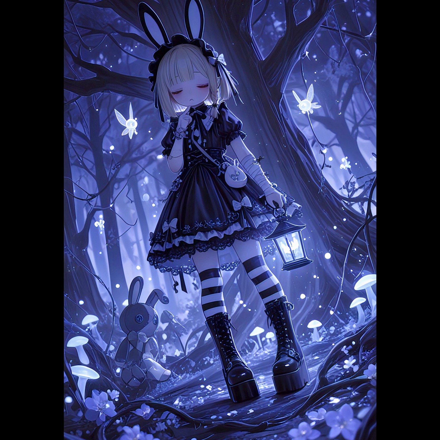 Lantern in the Blue Forest