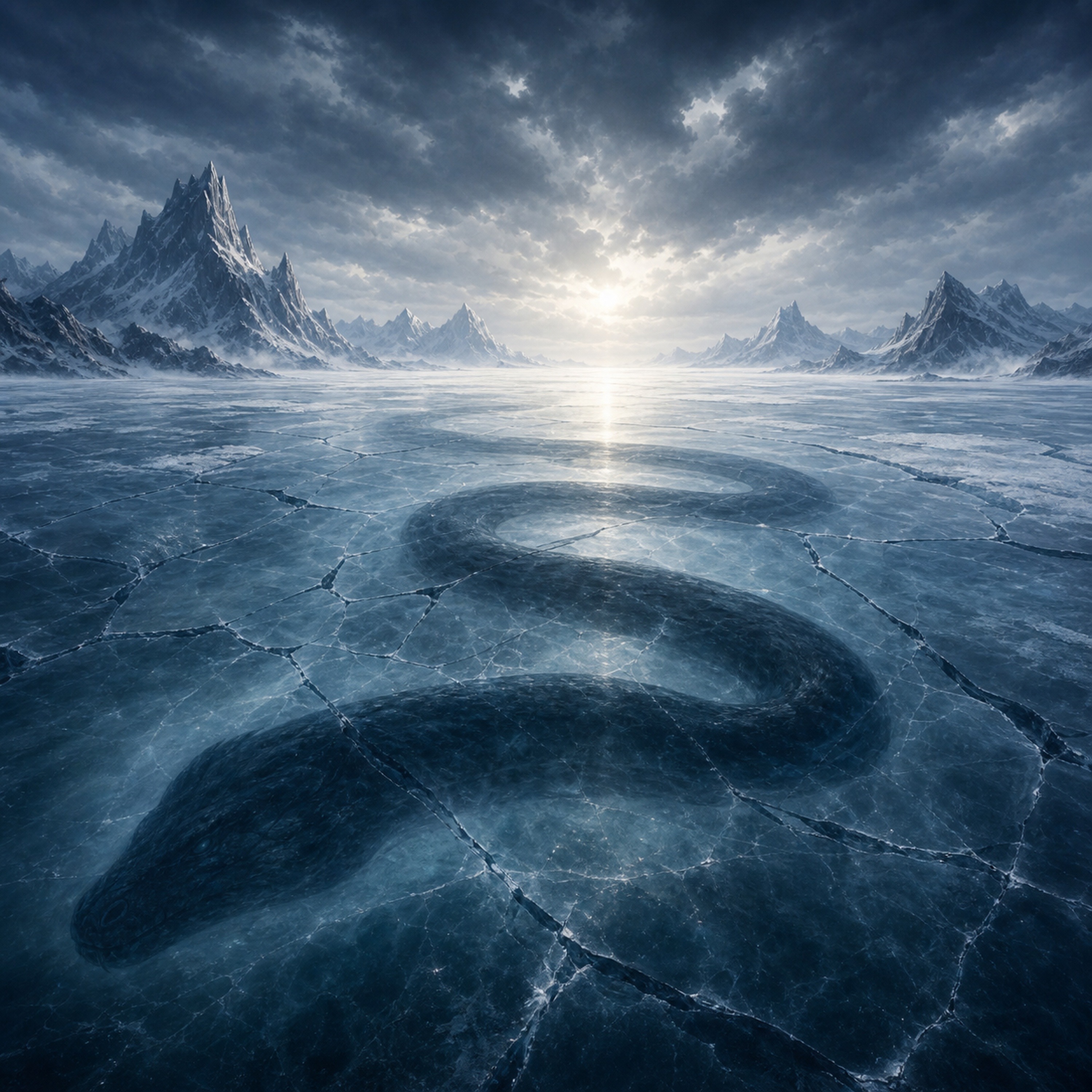 09 極冬の予兆 / The Serpent Stirs - Fimbulwinter artwork