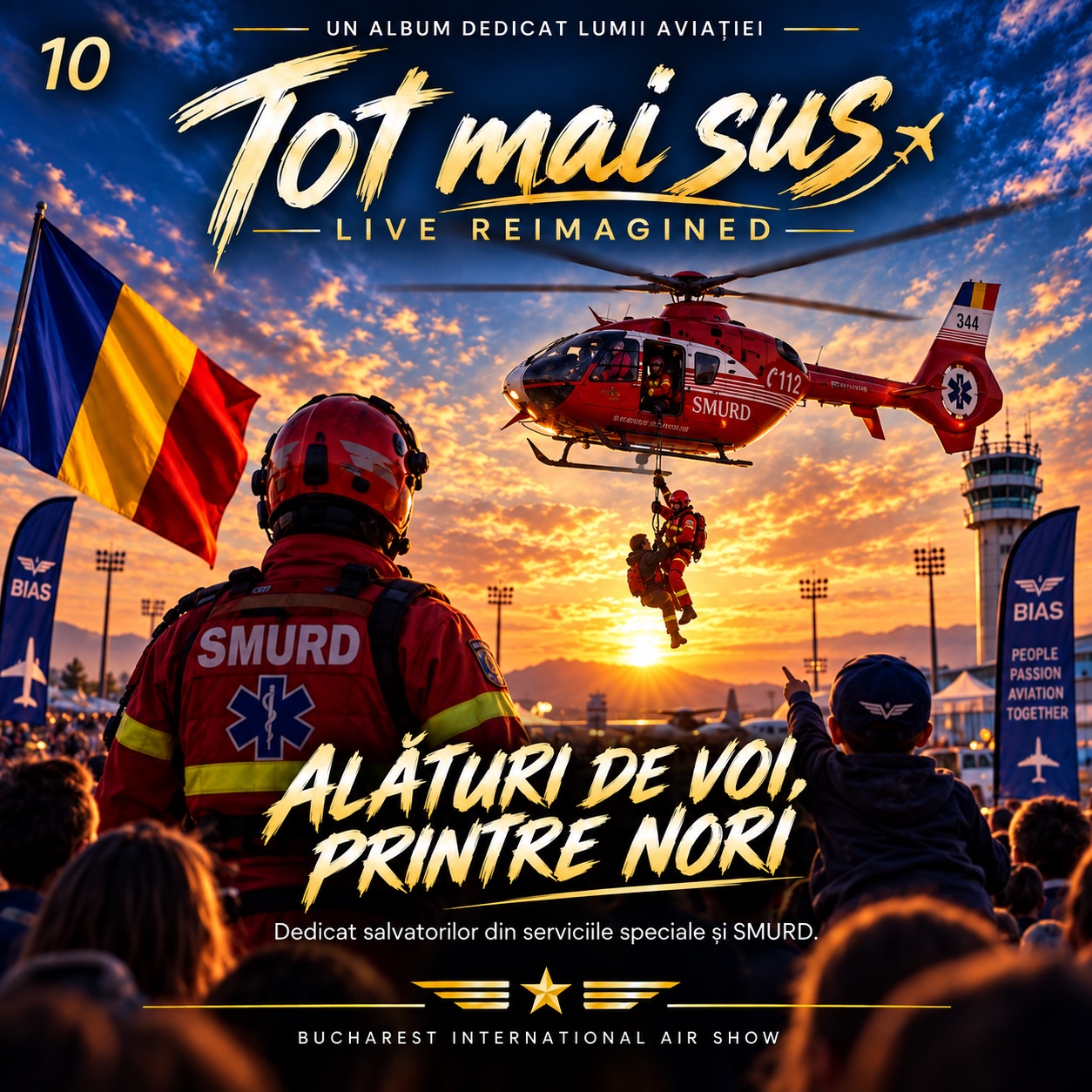 CD 10 ALĂTURI DE VOI, PRINTRE NORI - RESCUE MISSION / ARENA ROCK artwork
