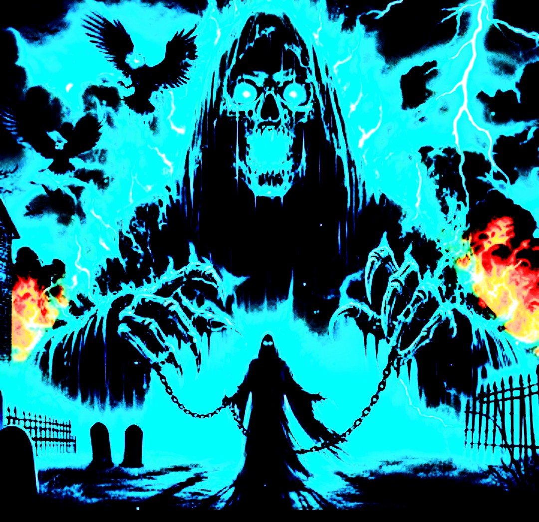 Moonlit coffin artwork