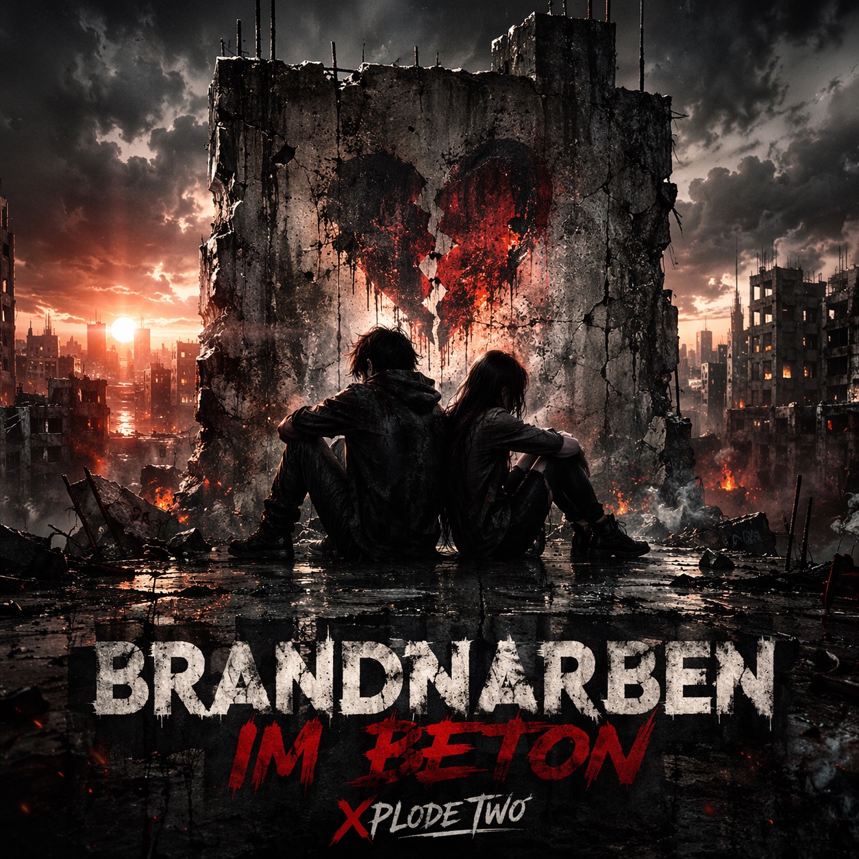 Brandnarben im Beton artwork