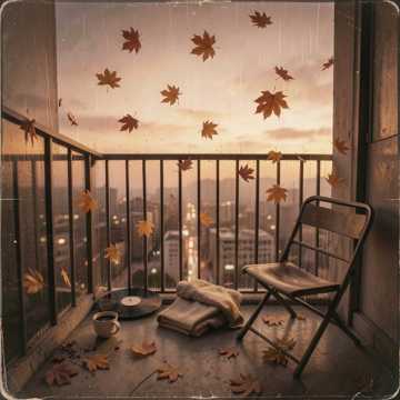 Feuilles sur le balcon