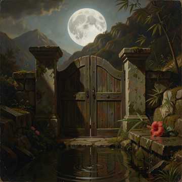 Moonlight at the Old Mountain Gate