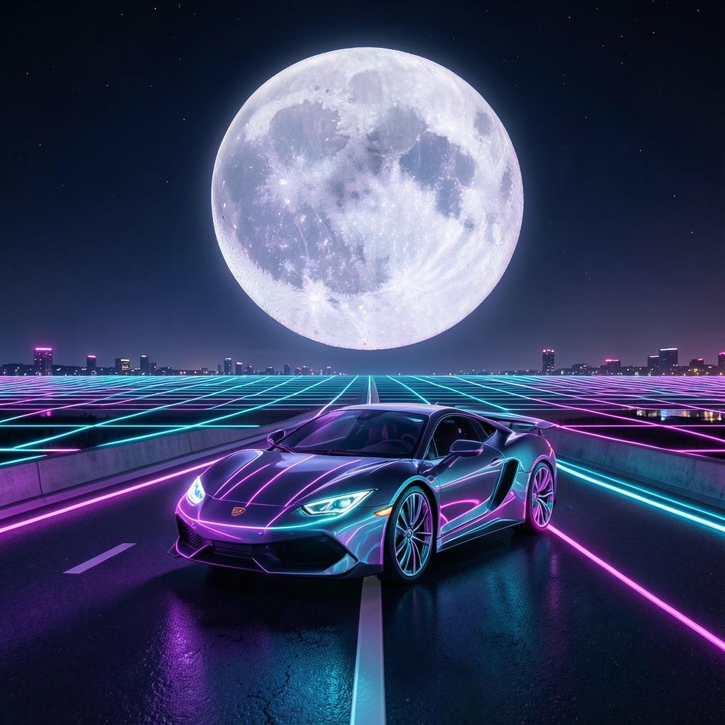 synthwave driving song 1 artwork