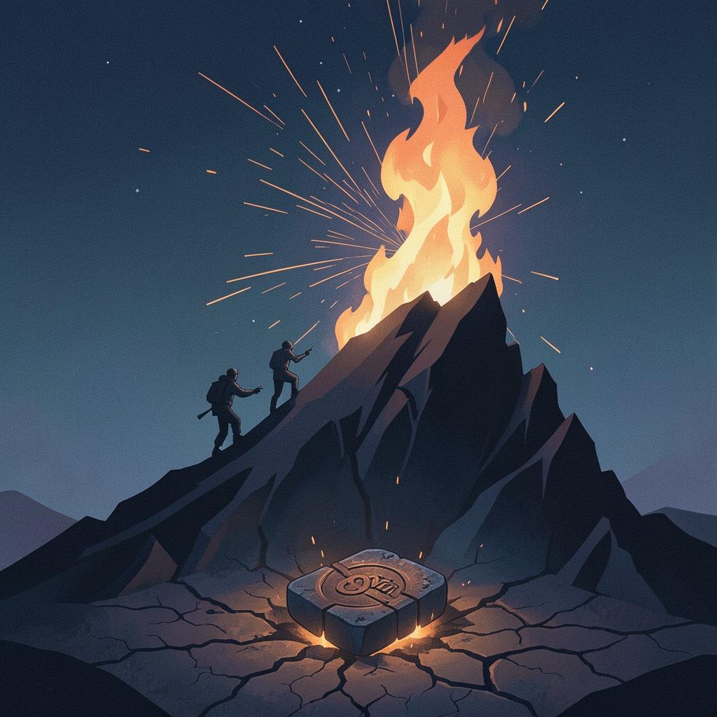 Kukkulan synty ja liekit artwork