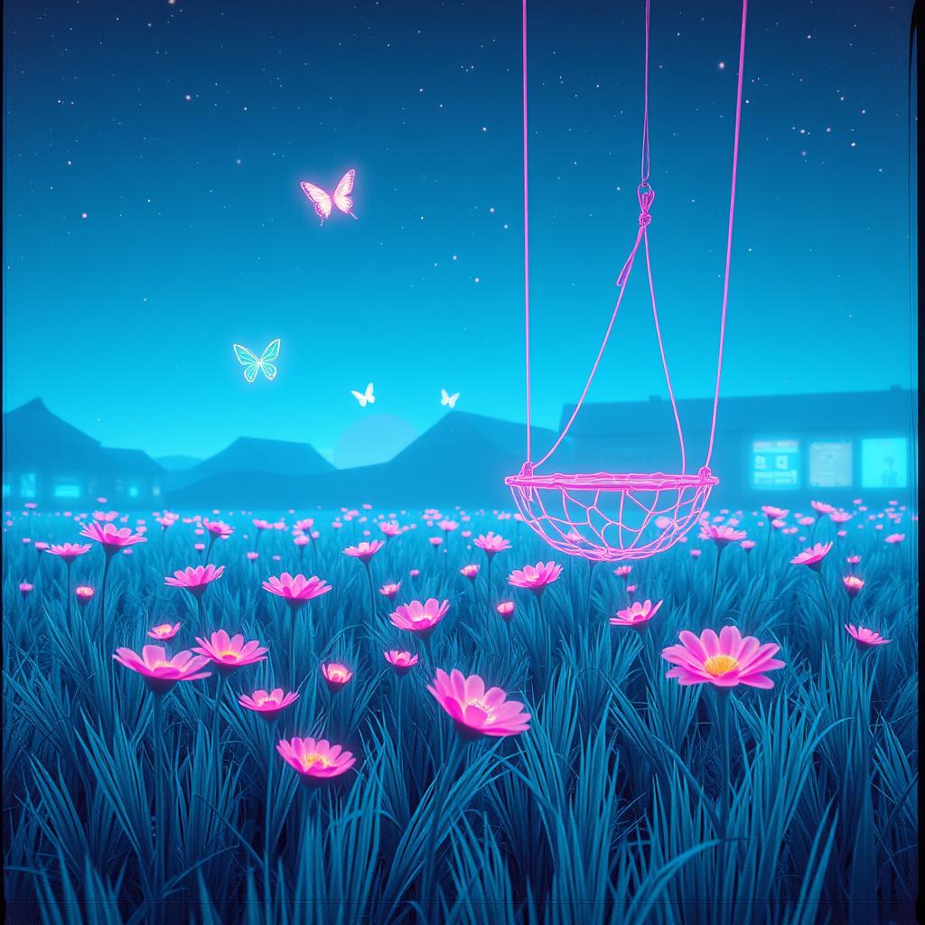 I'm walking through the virtual field artwork