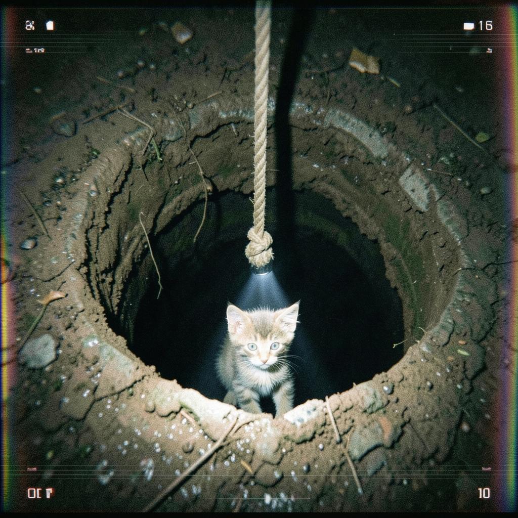 Little Kitty Stuck in a Well (edit) artwork