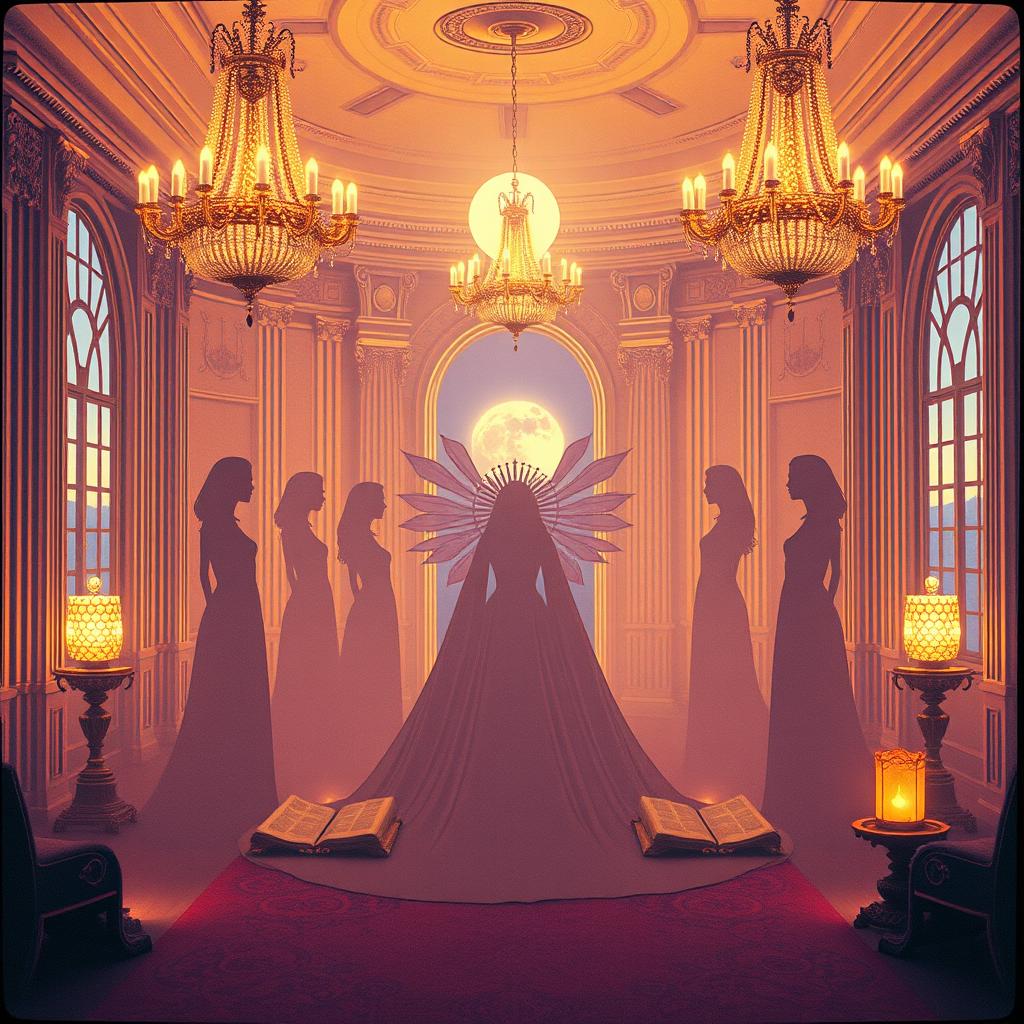 九天玄女與六丁玉女 - The Mysterious Lady and Her Six Jade Maidens artwork