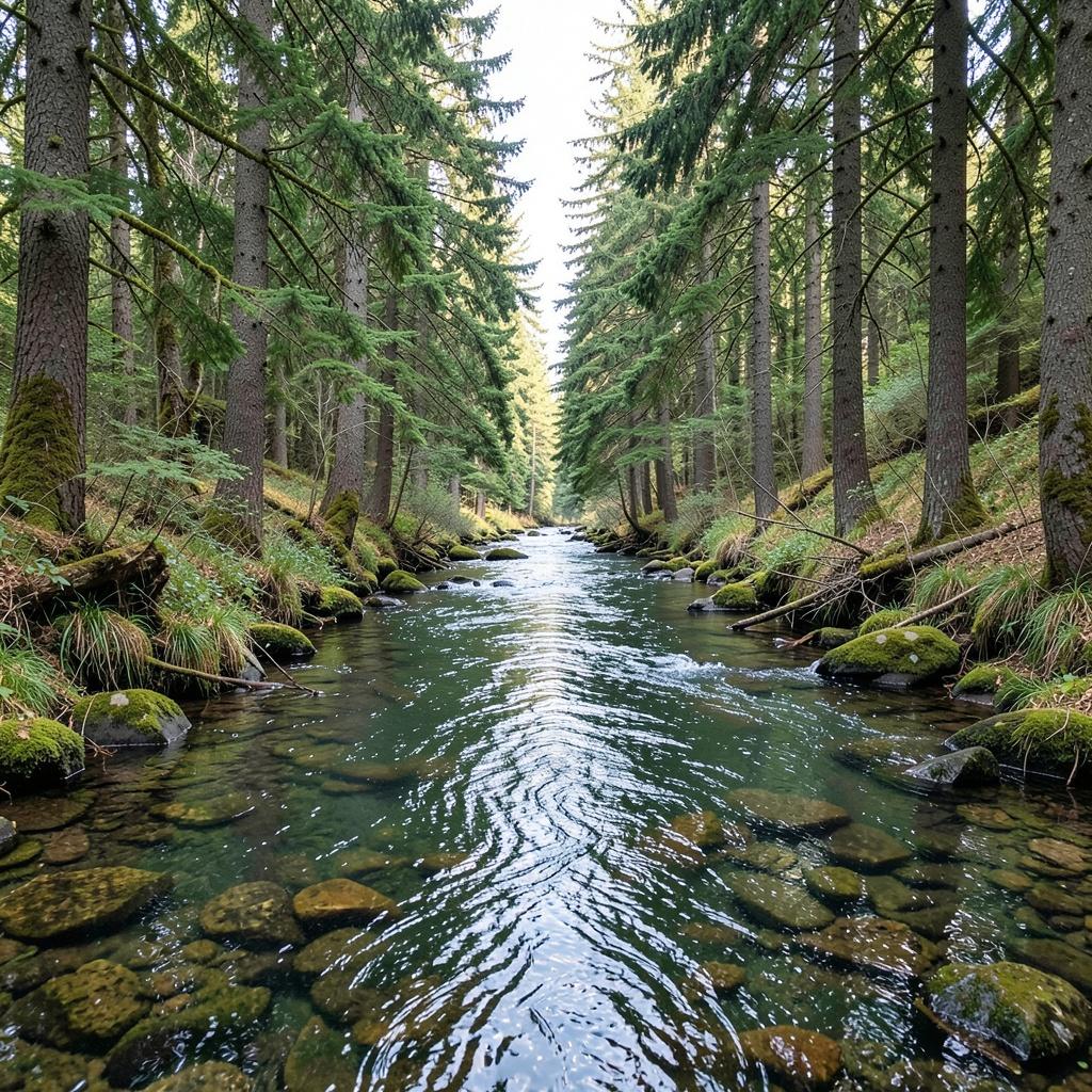 Liquid River Through the Pines artwork