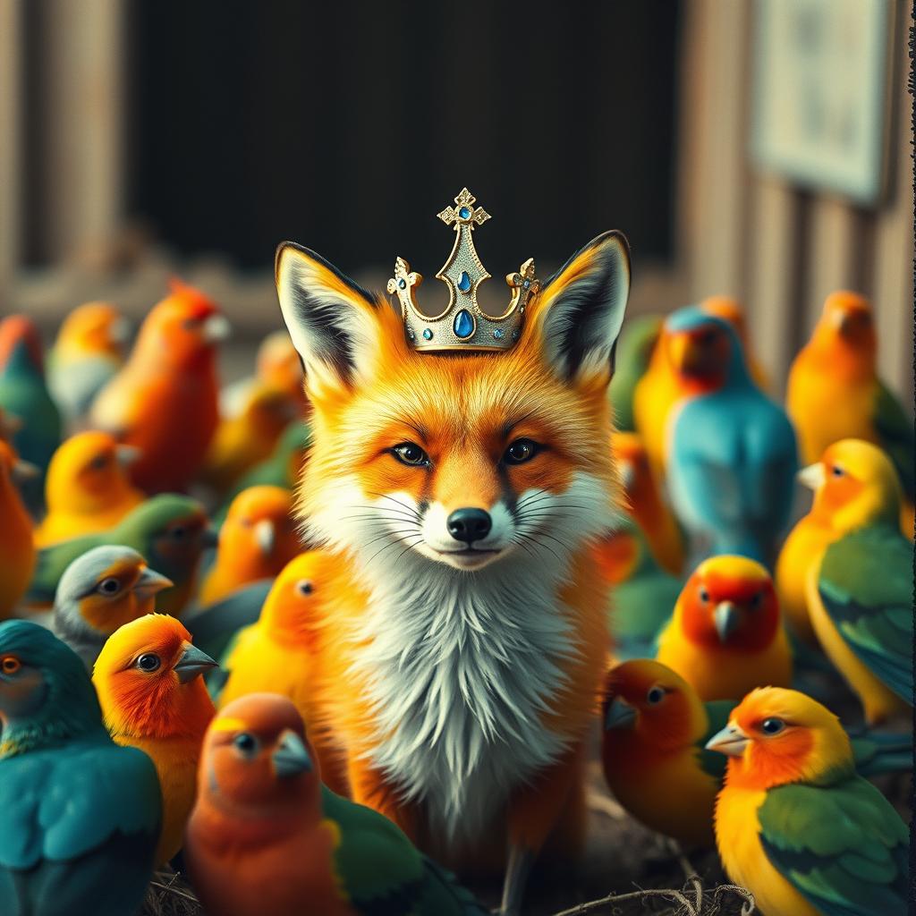 Как лиса на трон взобралась.  Шуточная. artwork