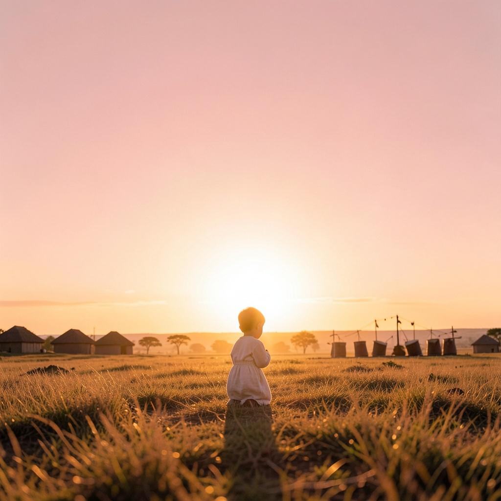 a child prays artwork