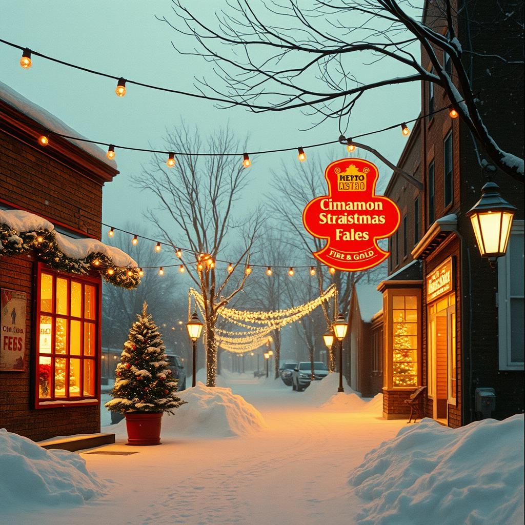 Snowflakes and cinnamon artwork
