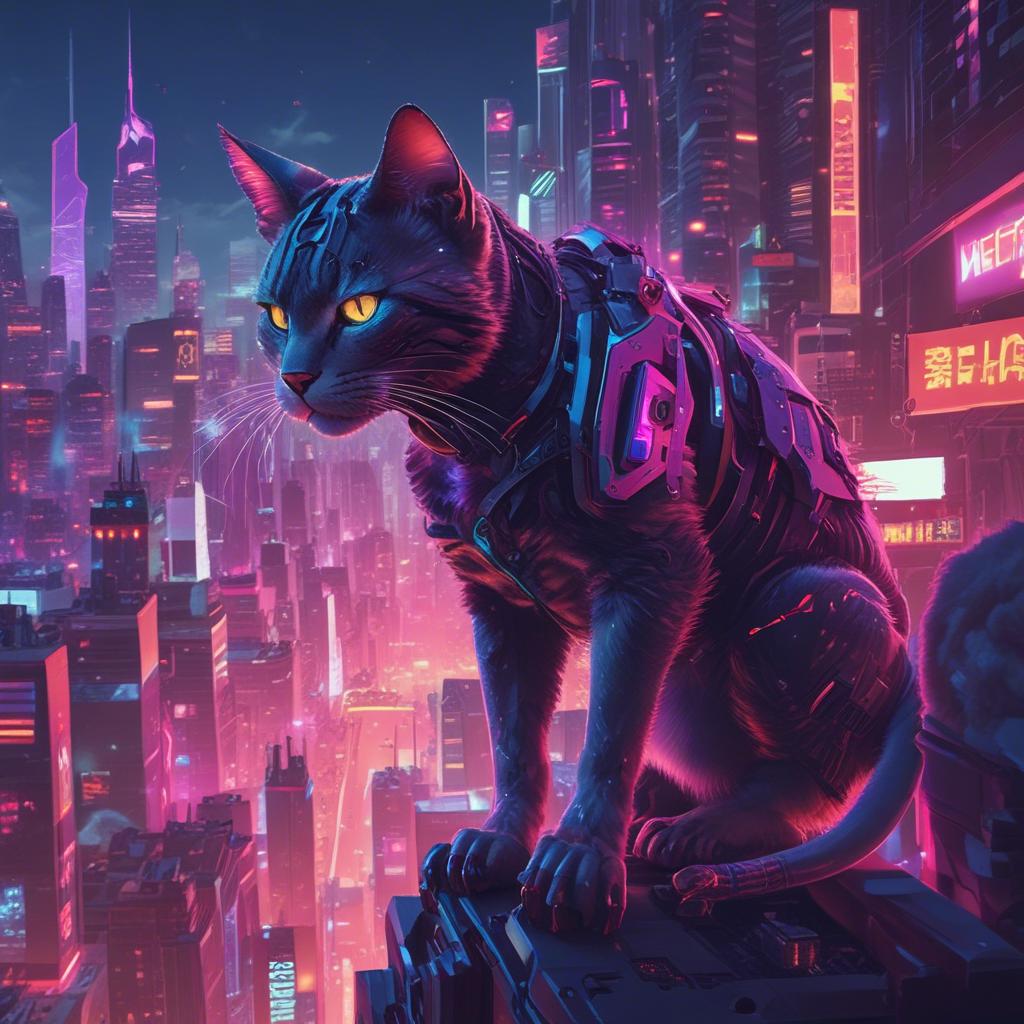 Cyborg Cat in the City by BeanMan | Suno
