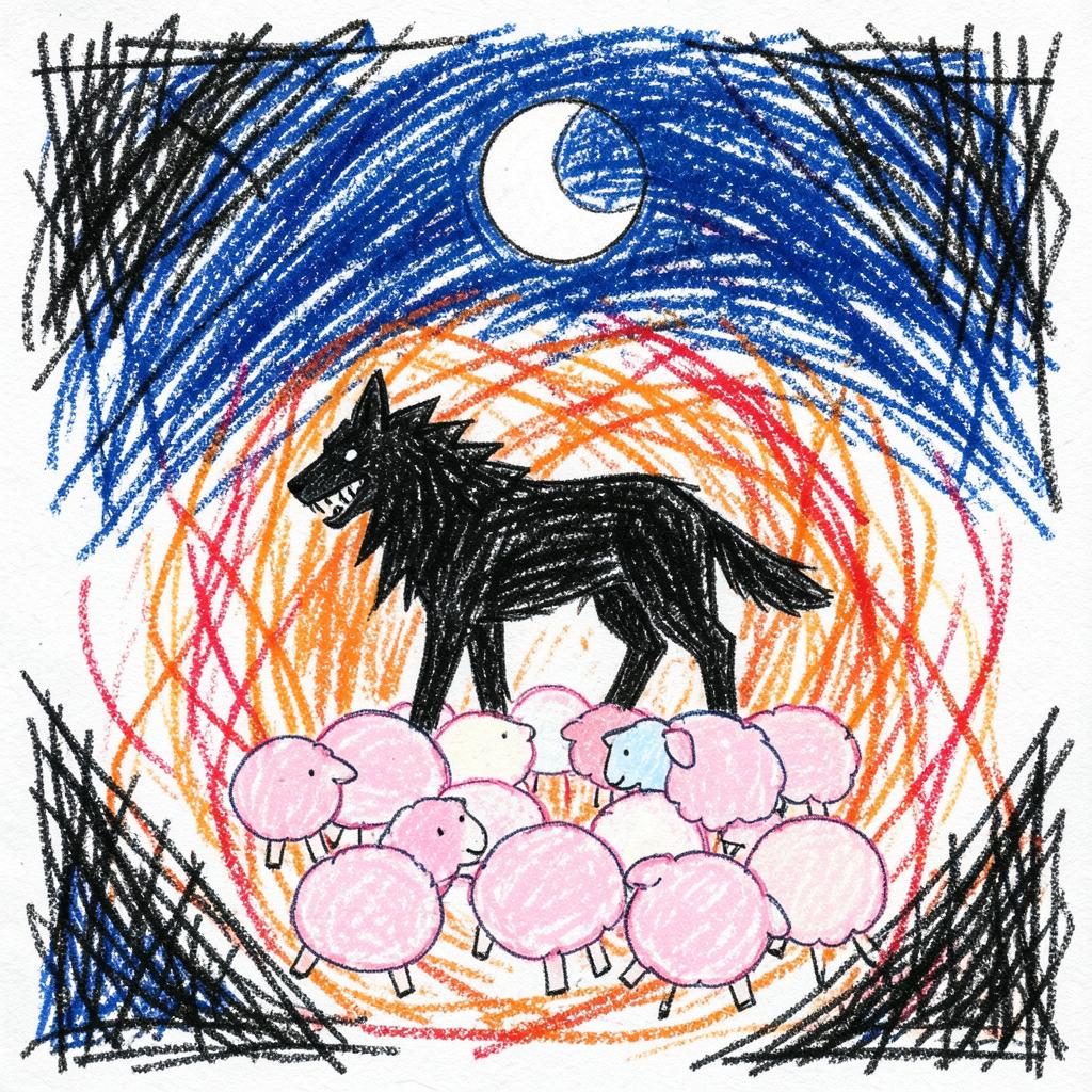 WOLF AMONG SHEEP artwork