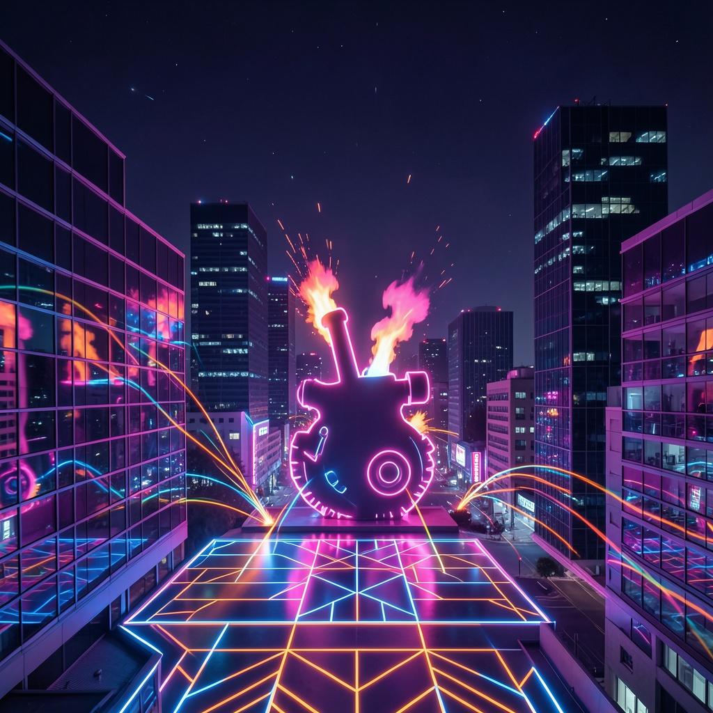 네온 불꽃 번짐 artwork