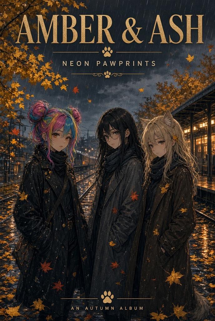 Neon Pawprints Amber & Ash