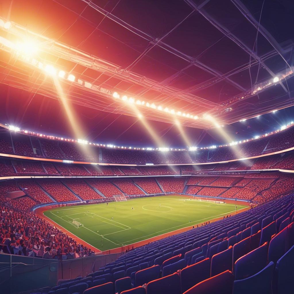 Under the bright stadium lights, artwork