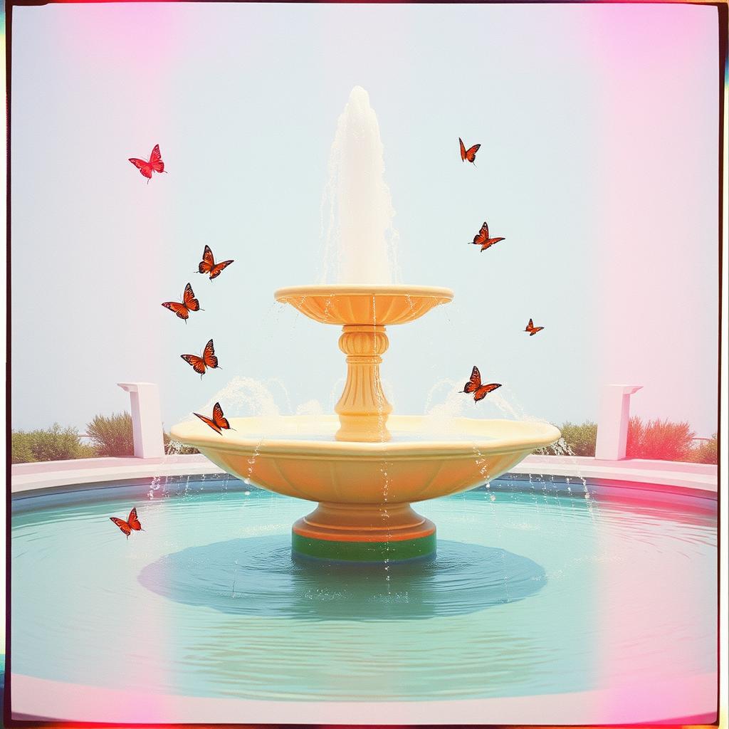 Reel around the fountain artwork