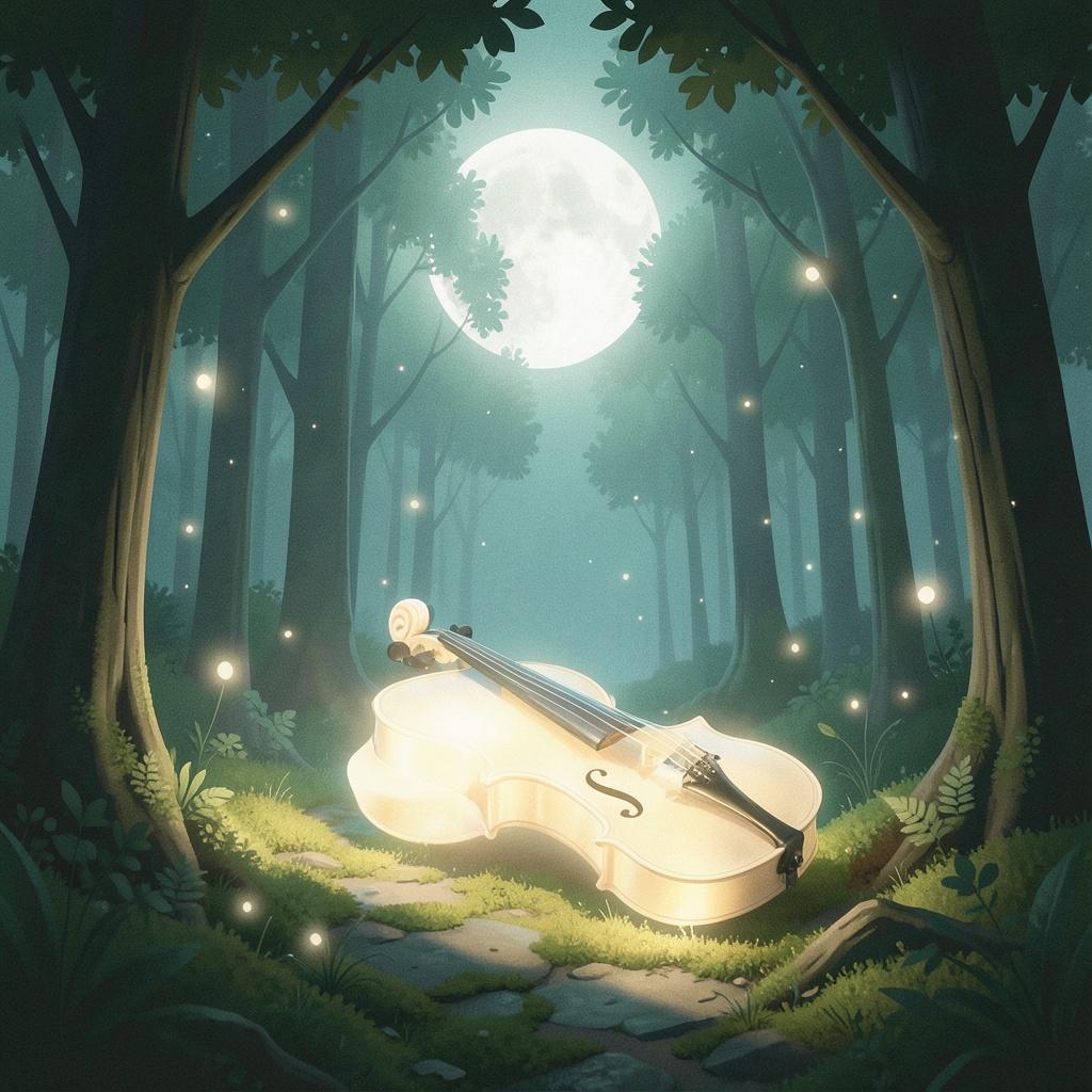 숲길에 머문 달빛 / Moonlight Resting on the Forest Path artwork