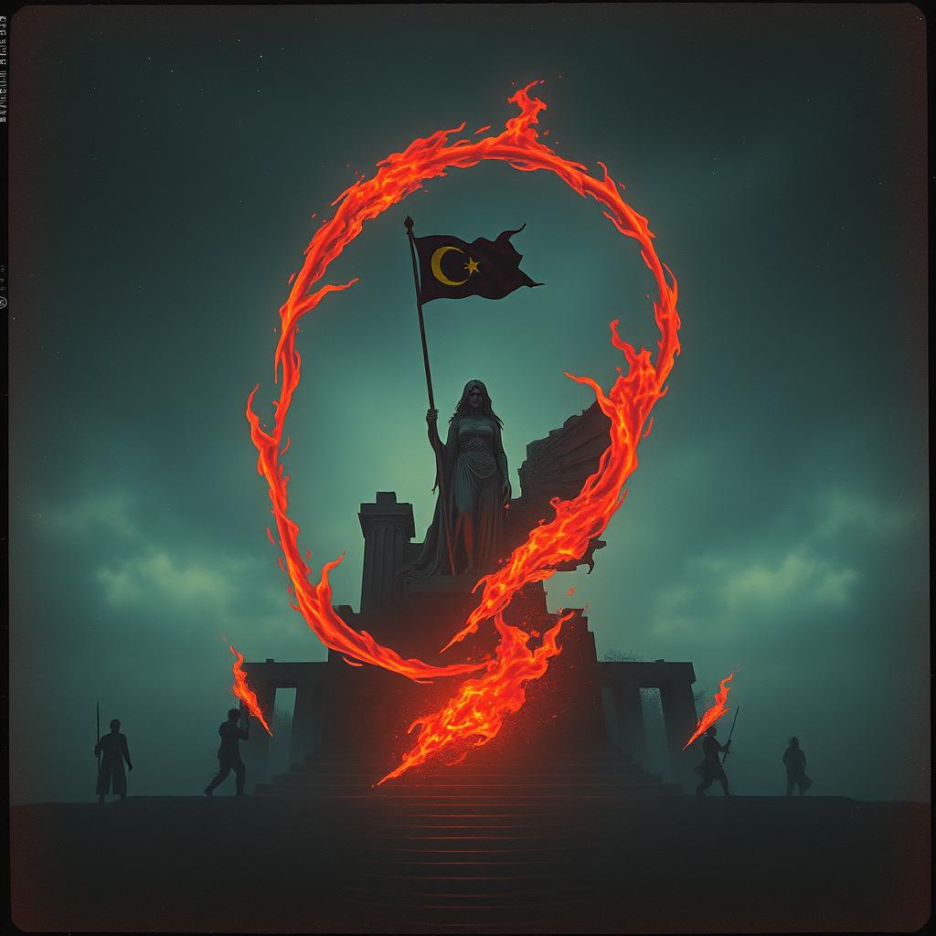 "Red, White & Burning" artwork