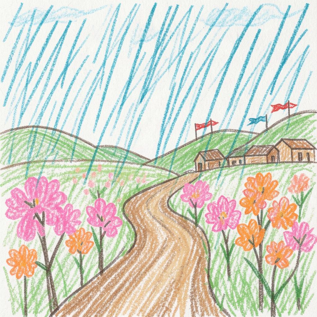Apricot Village and Southern Rain · artwork