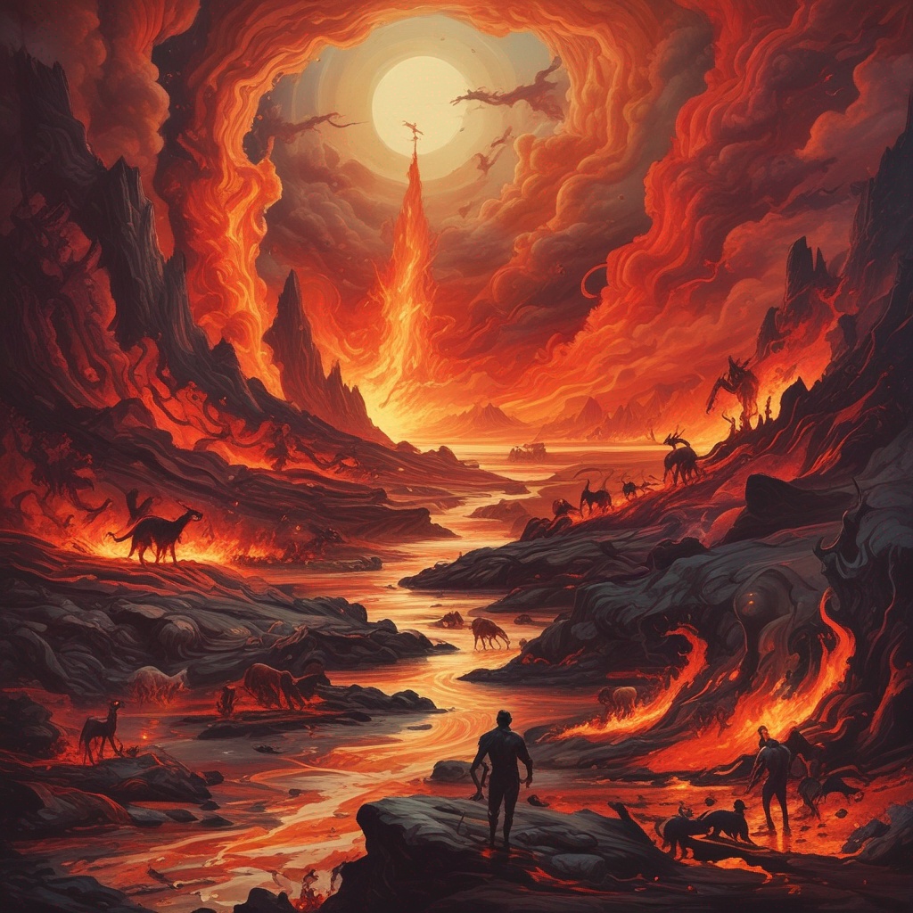 Satan, Lucifer, Belial and Leviathan artwork
