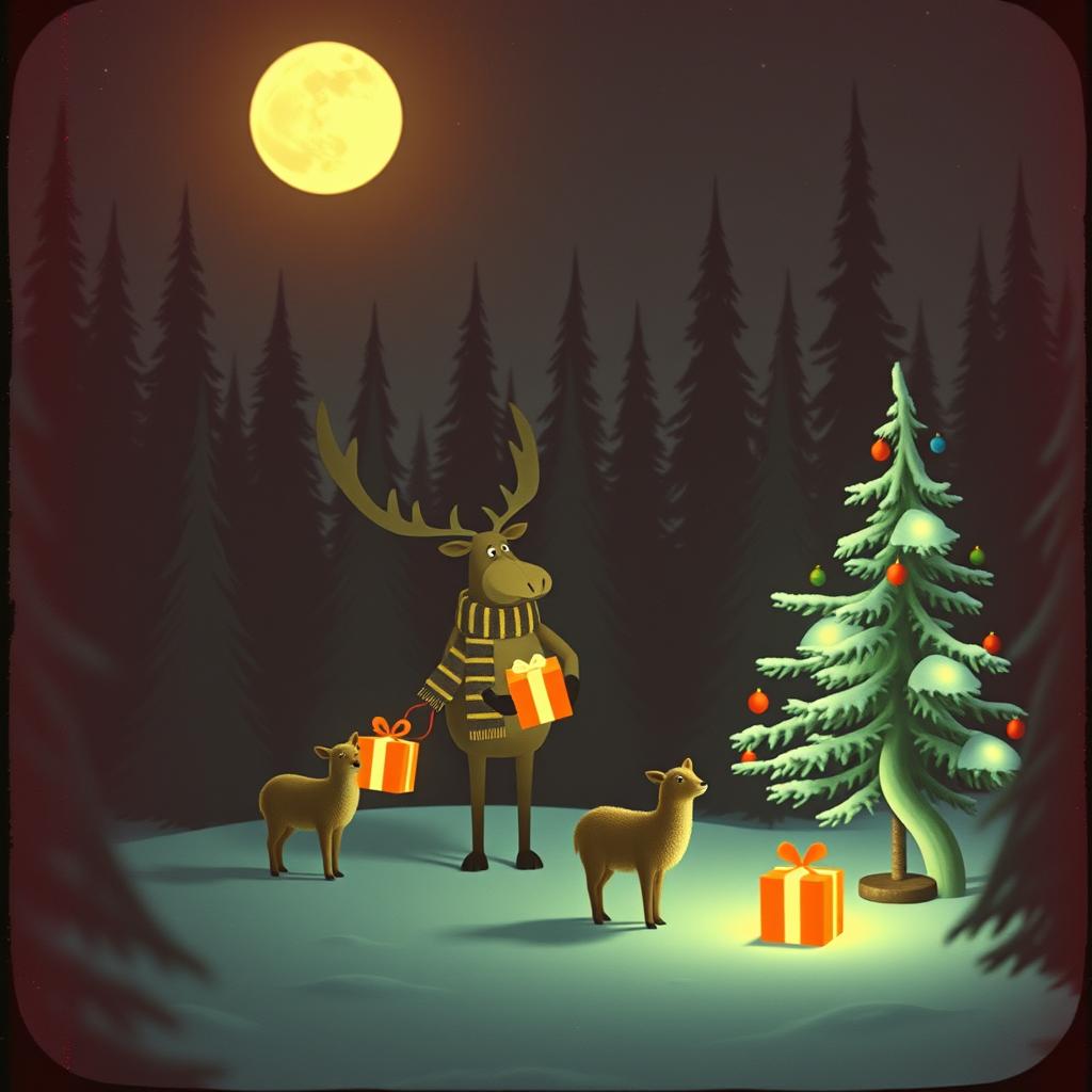 Morty the Christmas moose artwork