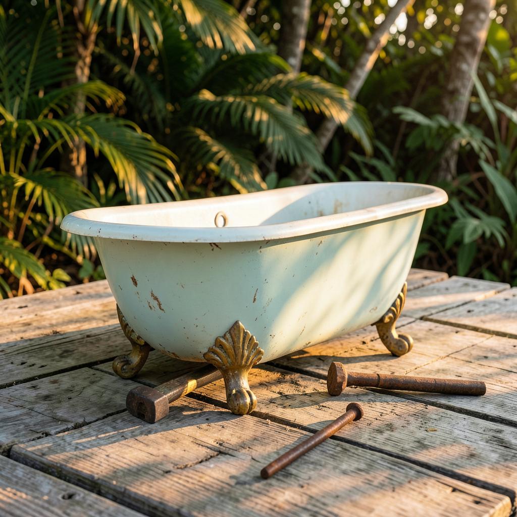 Old claw foot bath artwork