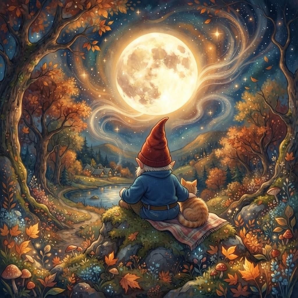 あかい帽子のトントゥとほしのランタン artwork