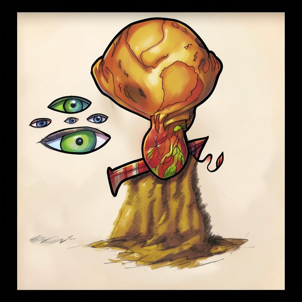 Whismsy and poured blood artwork