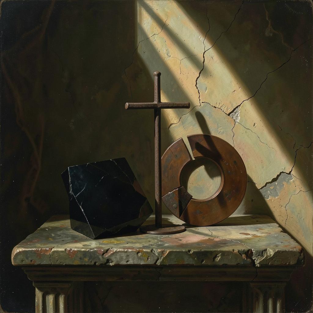 Tablet, Disc, Cross artwork