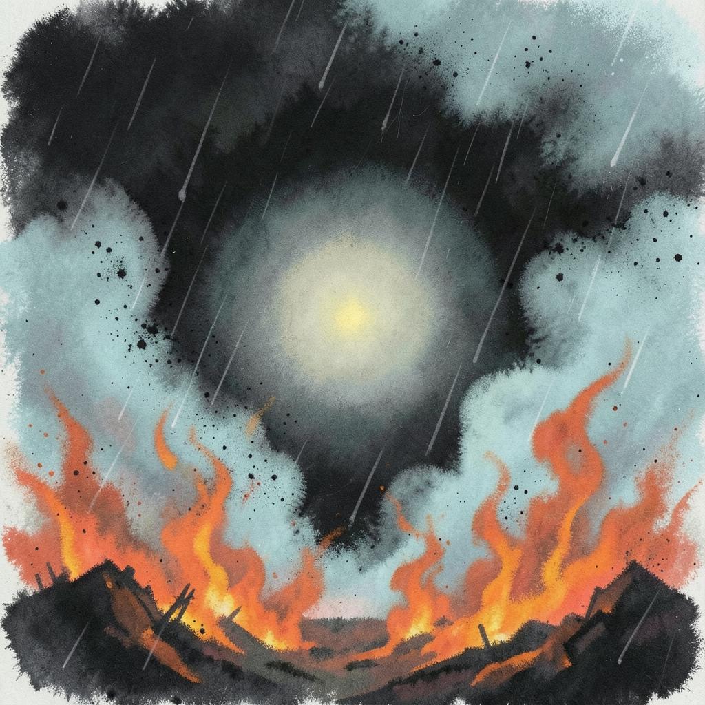 BYA: Ethereal New Age, Title: Wildfire in the Rain, artwork