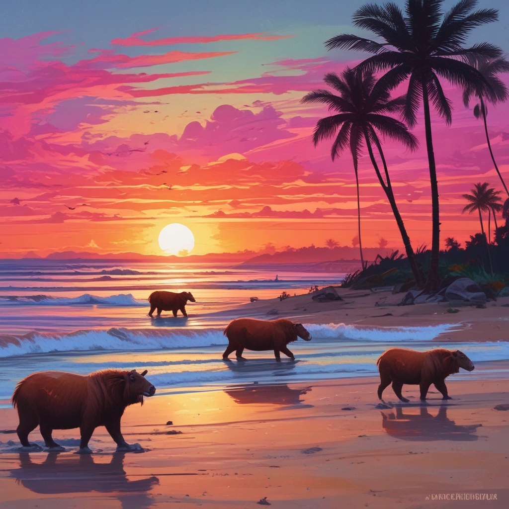 Capyband - Capybara on the Beach artwork