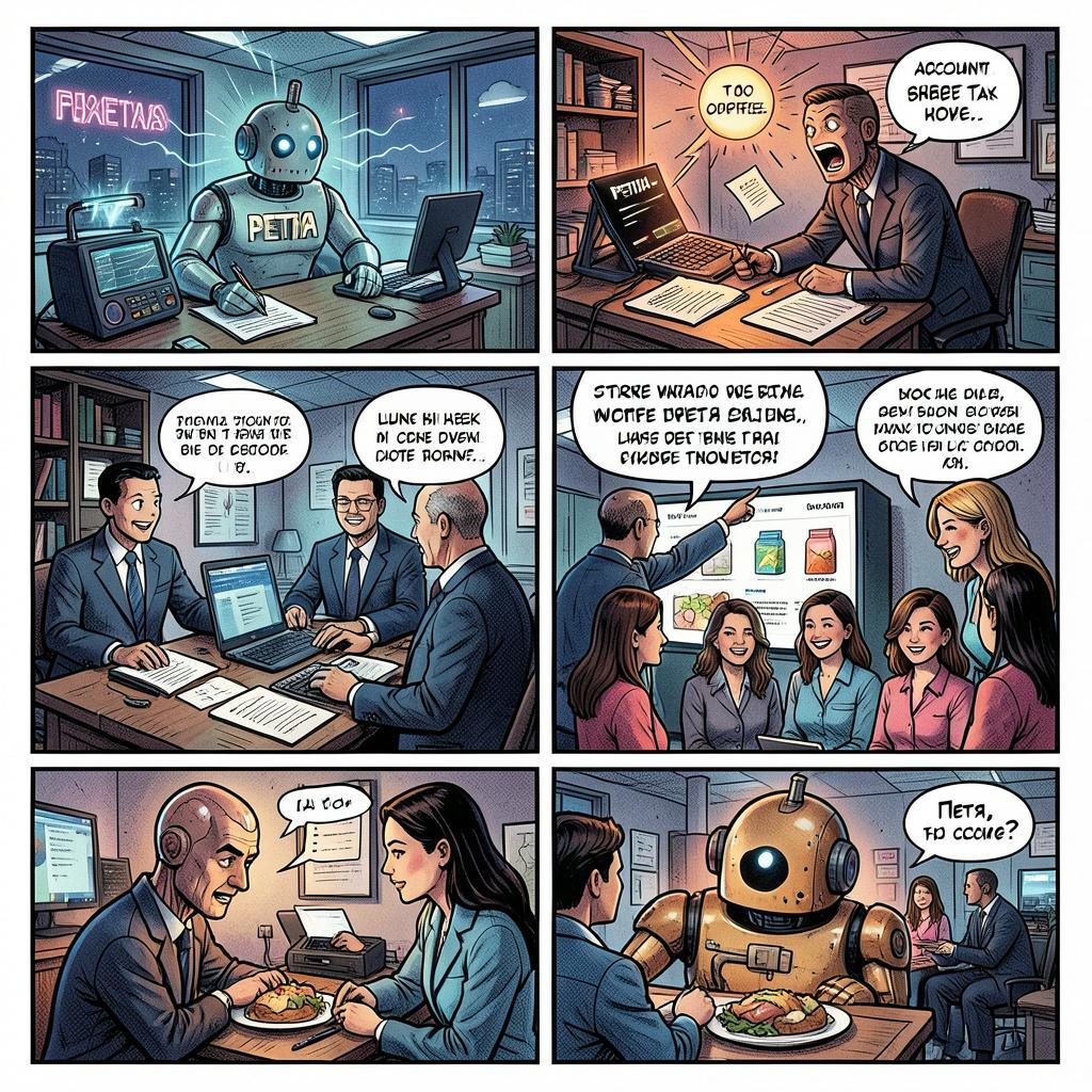 «ПЕТЯ 2.0 — честный робот».  На работе © 2026 v.3.4 artwork