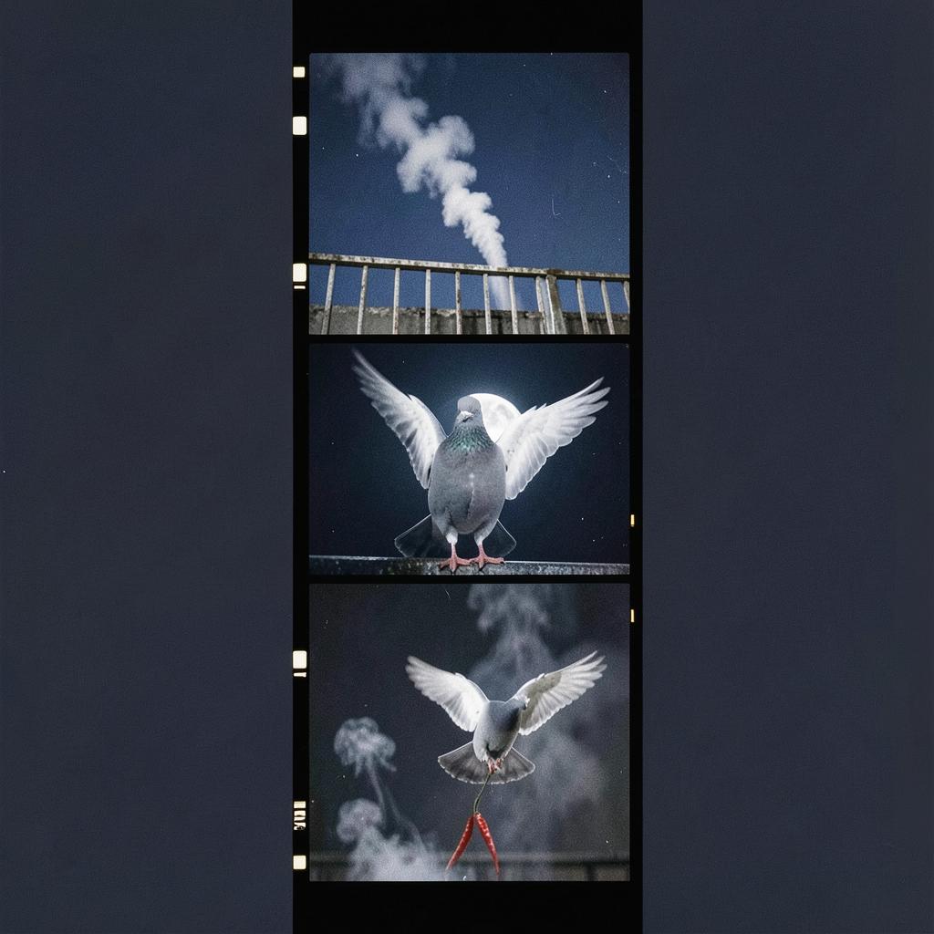 OLD PIGEON ON DI RAIL artwork
