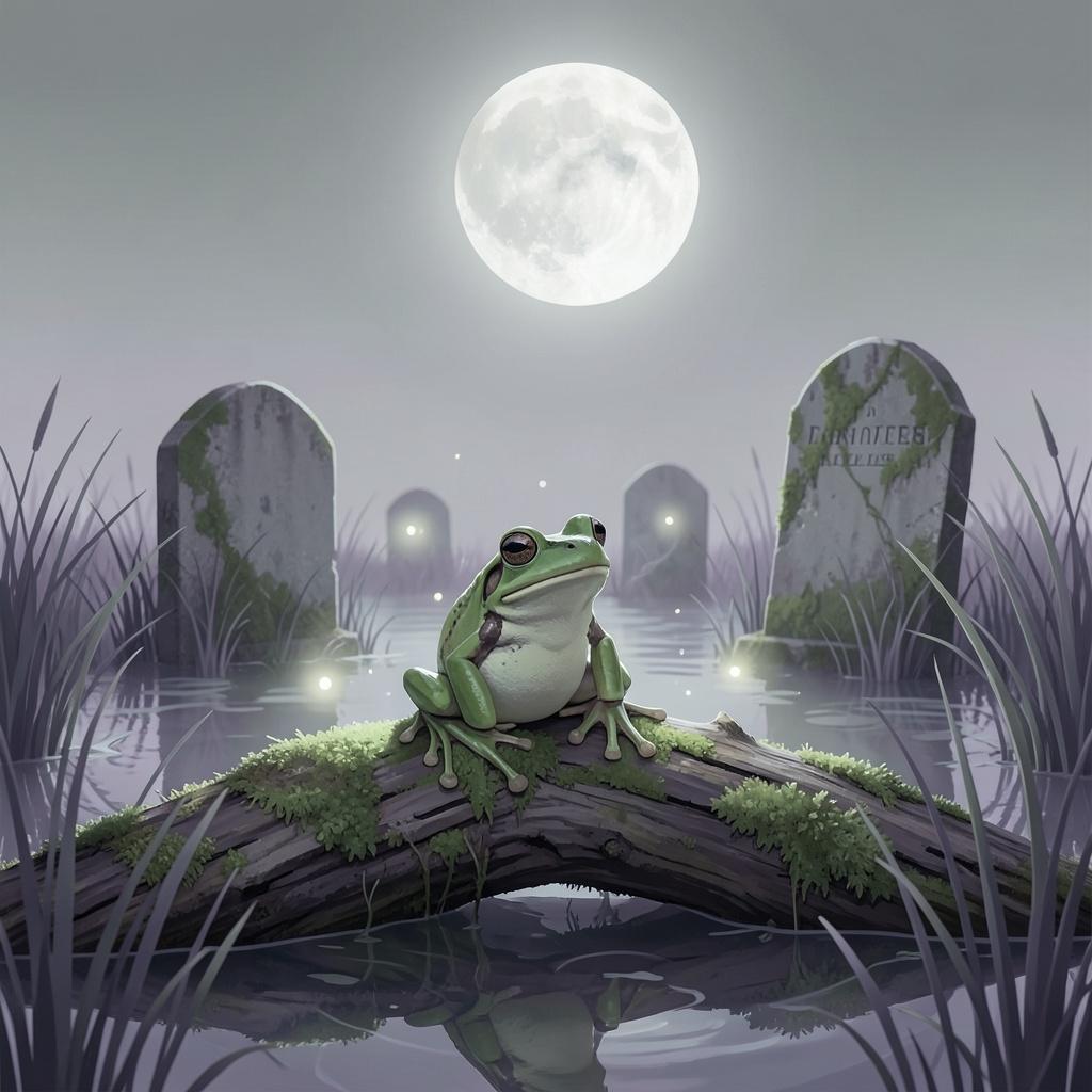 Not so happy little froggy artwork