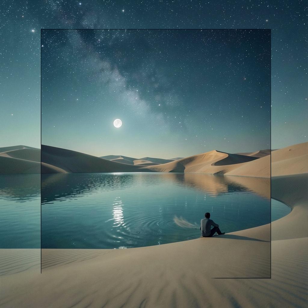 🌙 電脳千夜一夜物語・第一夜：月光の砂漠と星を数える旅人 artwork