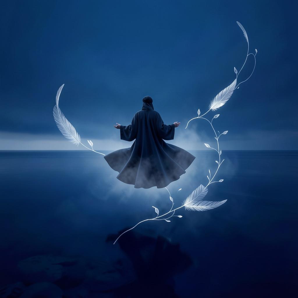 3🌹🦋🦚Time Dissolved in Deep Blue Light | Derin Mavi Işıkta Eriyen Zaman | 時間融於深藍之光 artwork
