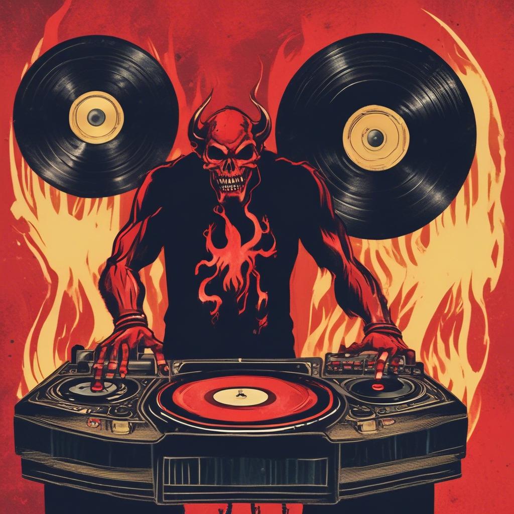 Underground rave party in hell artwork