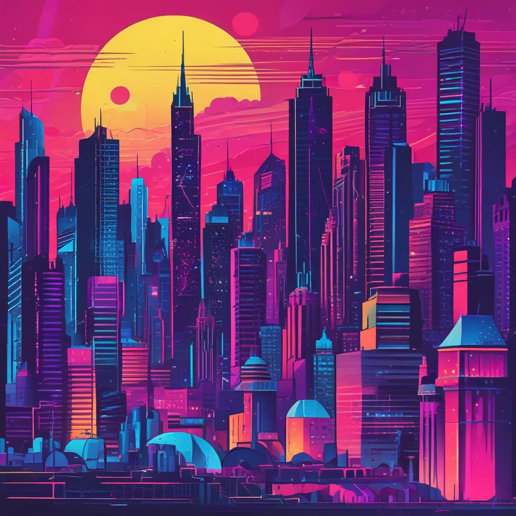Looking out a window in the morning in a city artwork