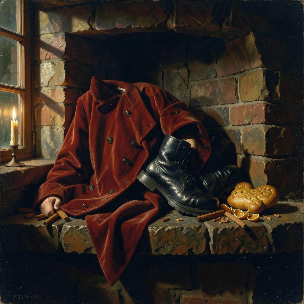 Der Weihnachtsmann im Schornstein artwork