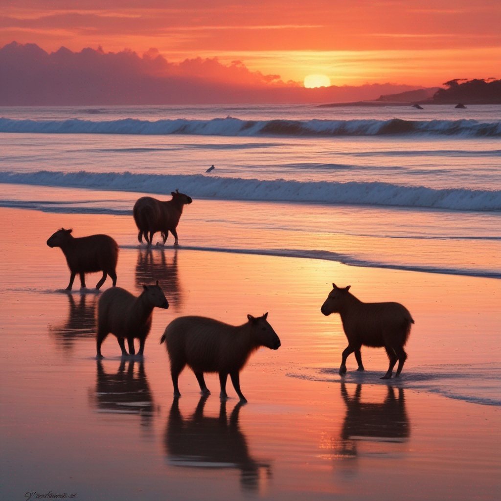 Capyband - Capybara on the Beach artwork