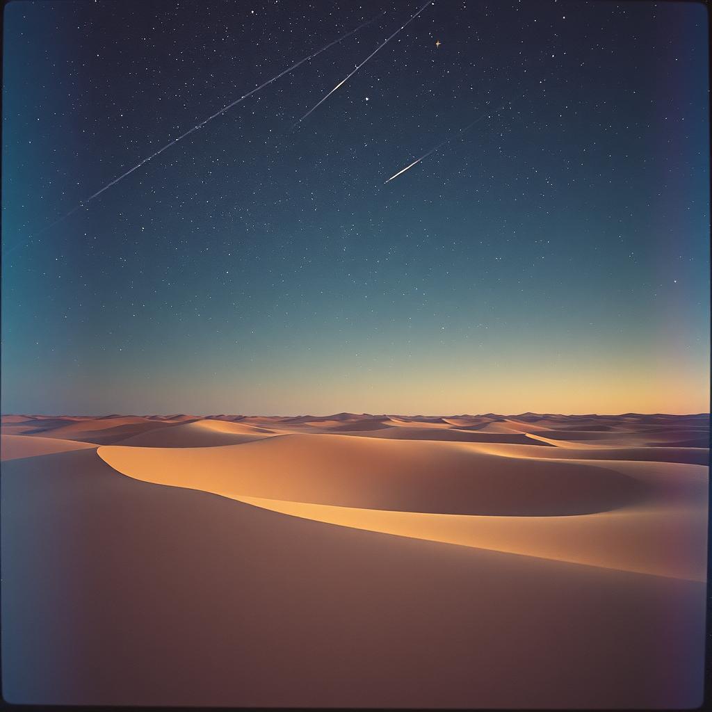 Stars fall softly over endless dunes - Atti.D artwork