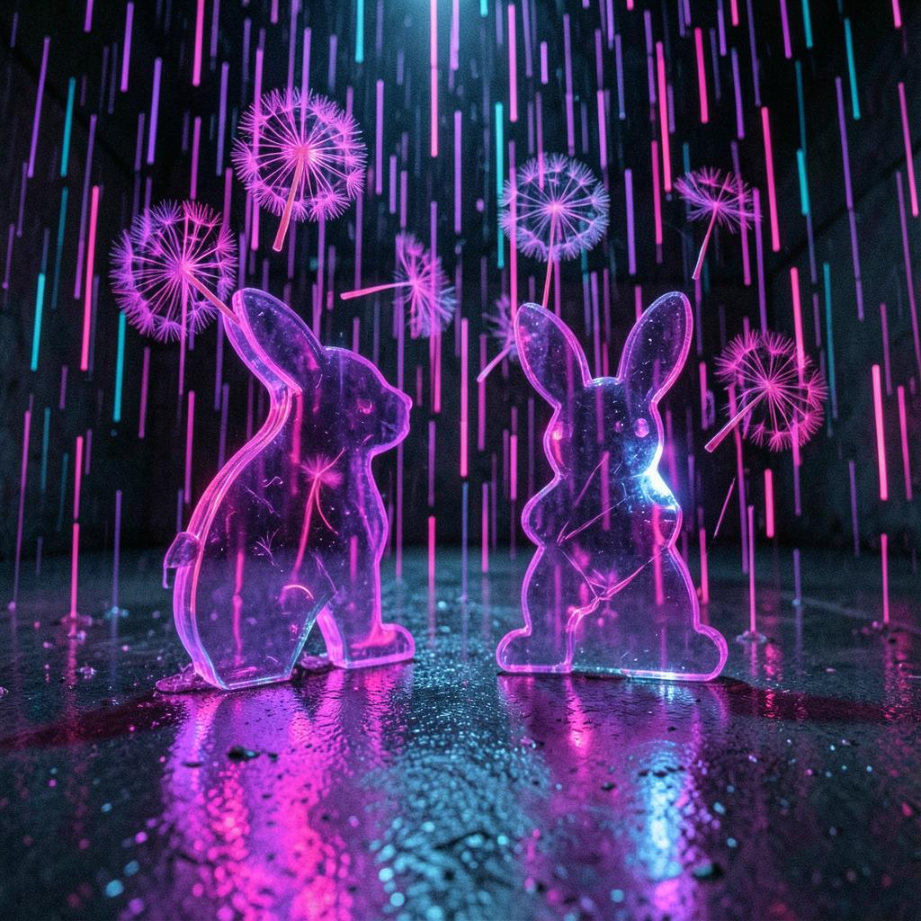 Неоновые зайчики artwork
