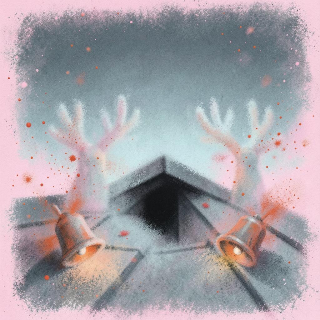 I Heard Footsteps on the Rooftop - 80's Rock Christmas artwork