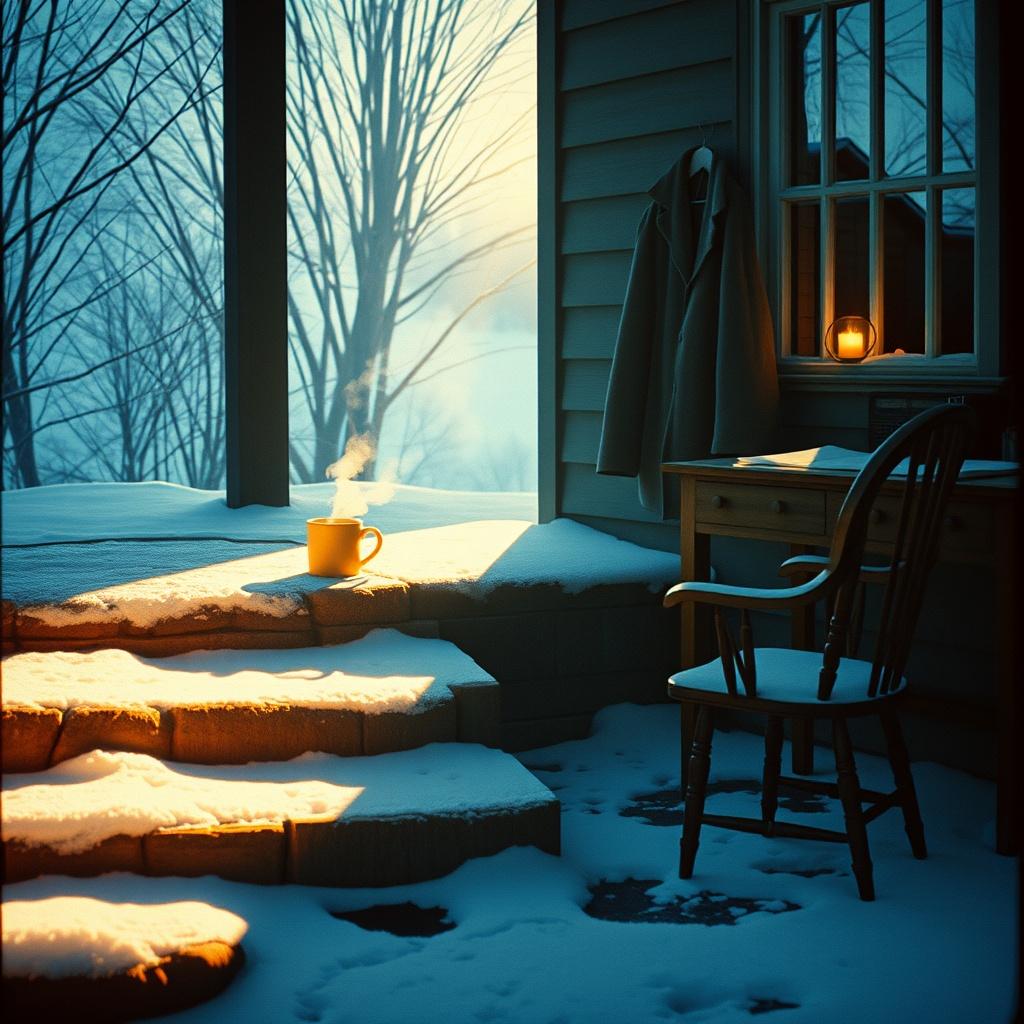 The last snow on the steps artwork