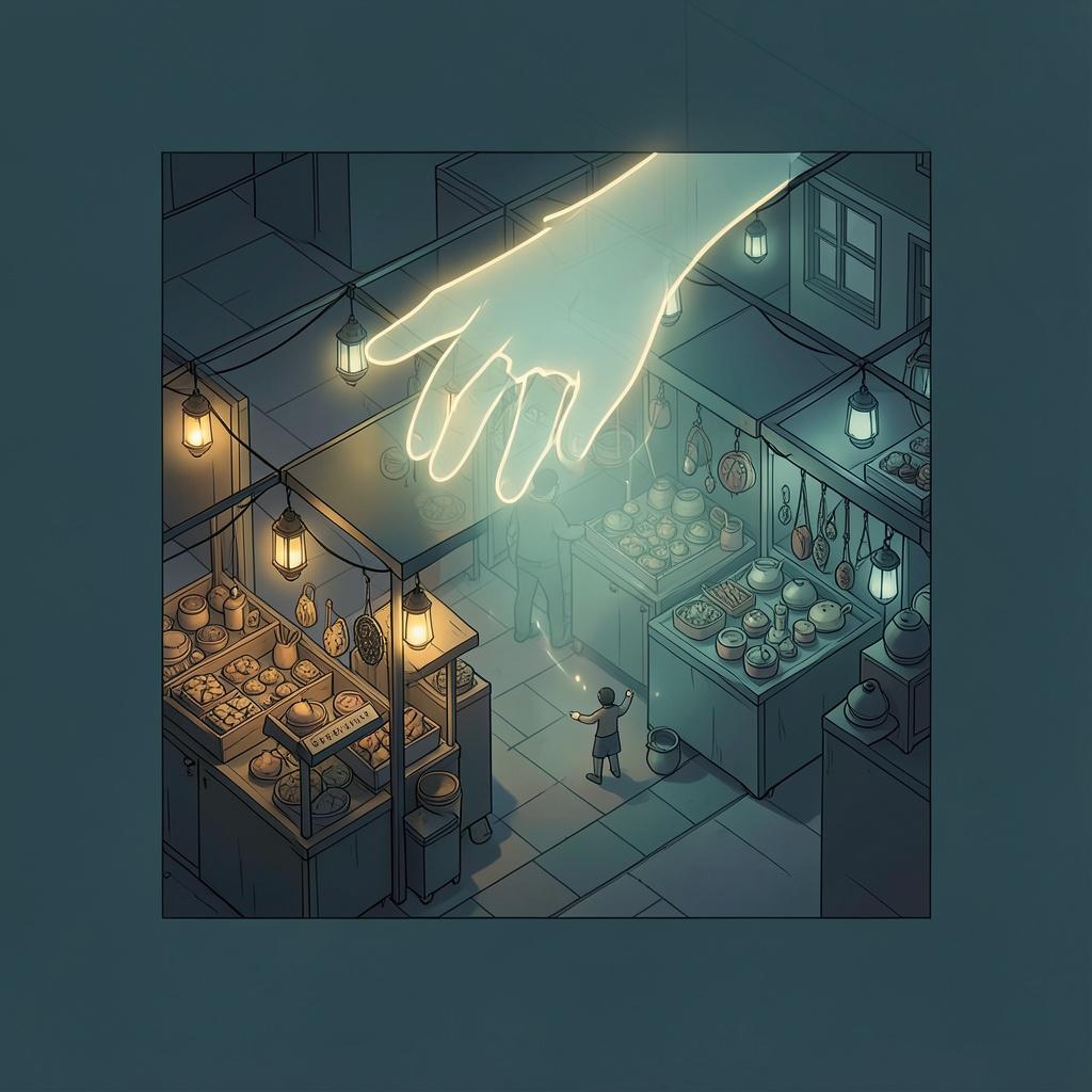 #7 The Divine Hand in the Market artwork