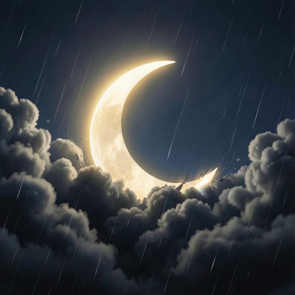 Moon and cloud artwork