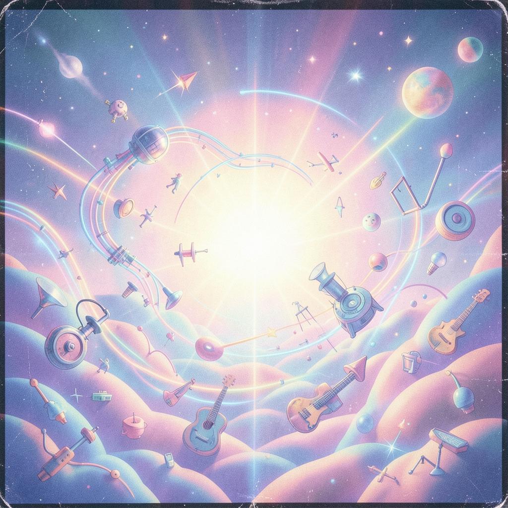 children's music in the style of the Elon Musk Babymomma Polyphonia artwork